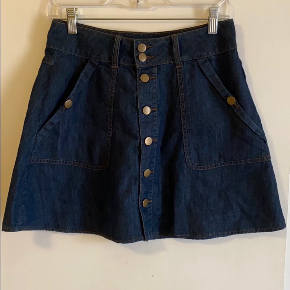 COPY - Forever 21 A-line button-front jean skirt